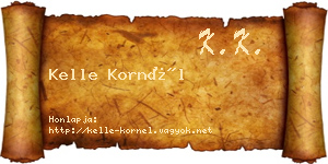 Kelle Kornél névjegykártya